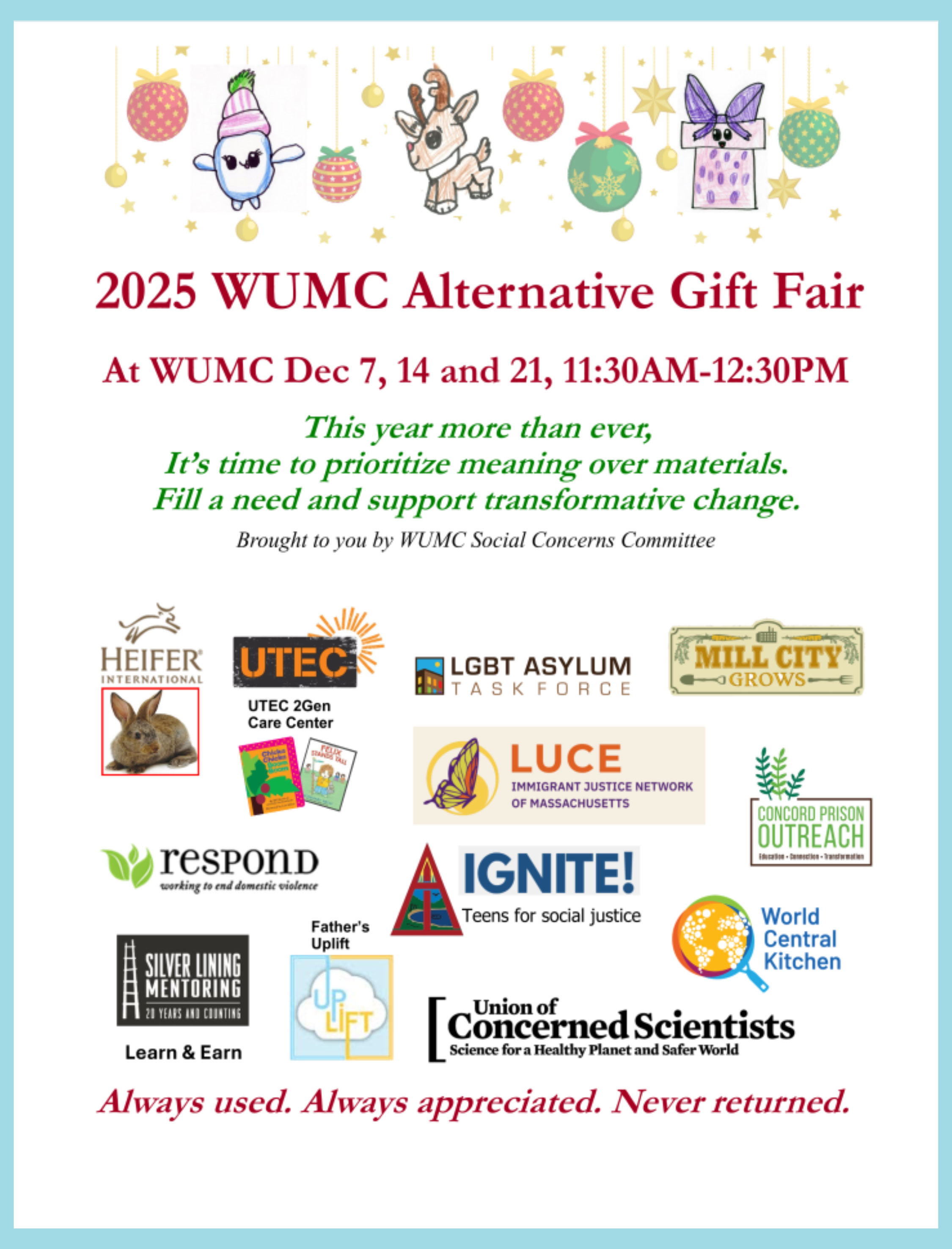 2025 WUMC Alternative Gift Fair